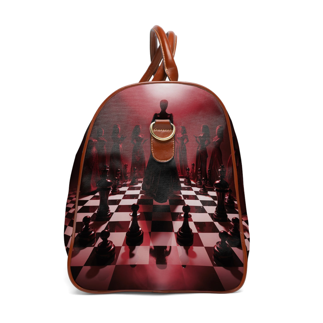 &quot;CHECKMATE&quot;: bolso de viaje impermeable de piel vegana con logotipo de Kingdom en negro 