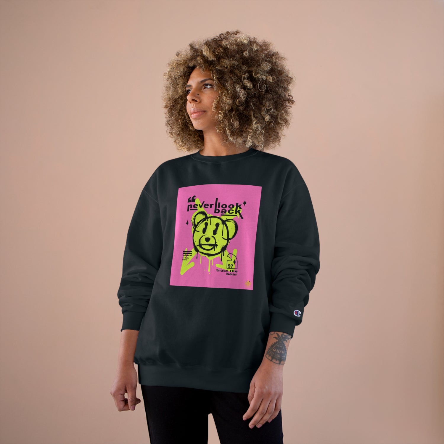 Kngdom &quot;DRIP&quot; (NEVER LOOK BACK)- Unisex Champion Sweatshirt W/ Kngdom Logo