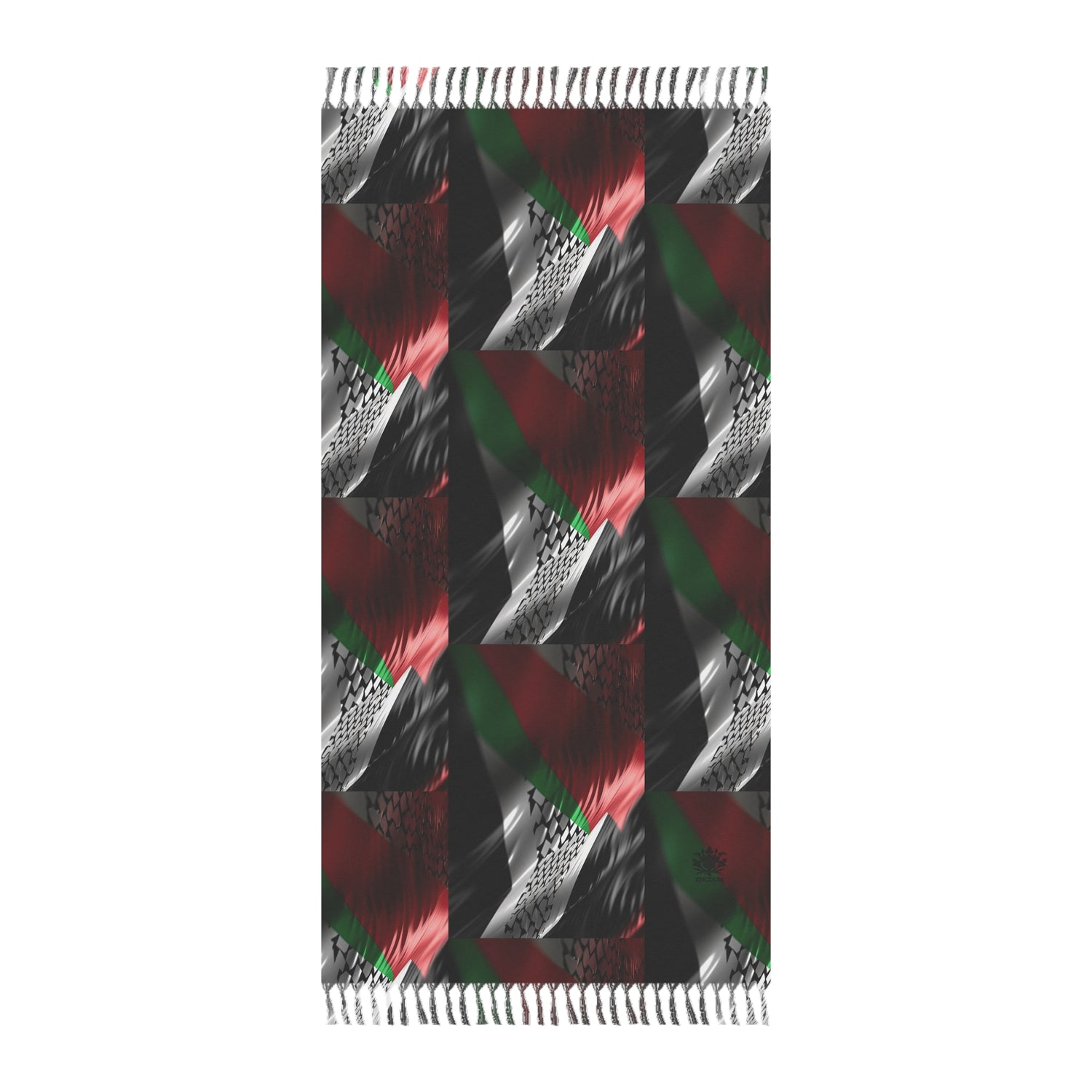 Keffiyeh World &quot;Palestine Flag&quot;- Boho Beach Cloth W/ Blk Kngdom Logo