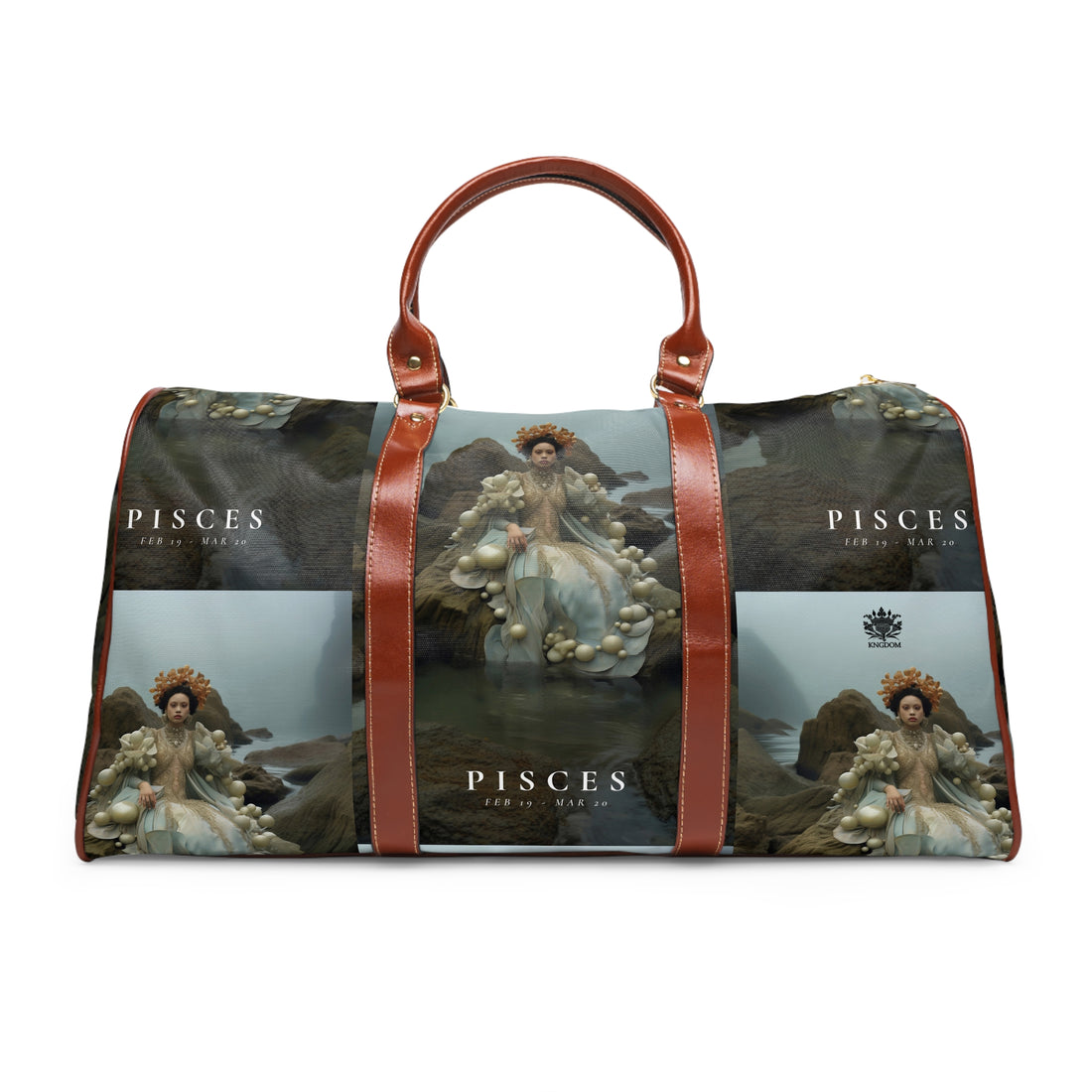 H.E.R. &quot;PISCES&quot;- Vegan Leather Self-Expression Waterproof Travel Bag W/ Blk Kngdom Logo