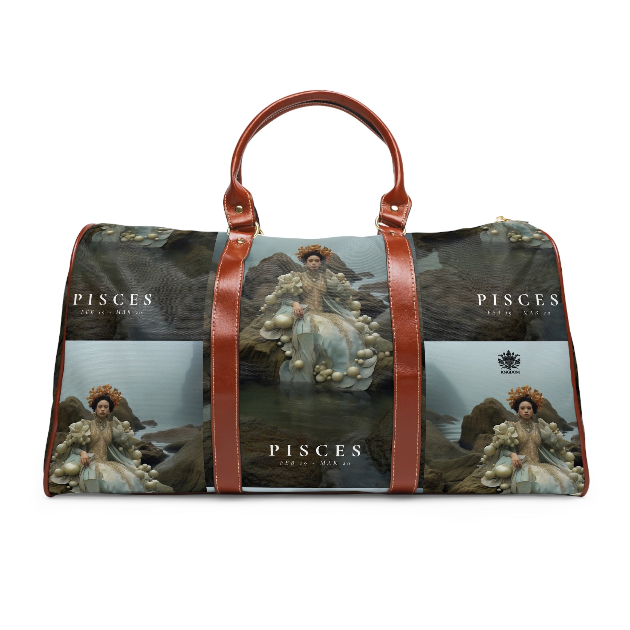 H.E.R. &quot;PISCES&quot;- Vegan Leather Self-Expression Waterproof Travel Bag W/ Blk Kngdom Logo