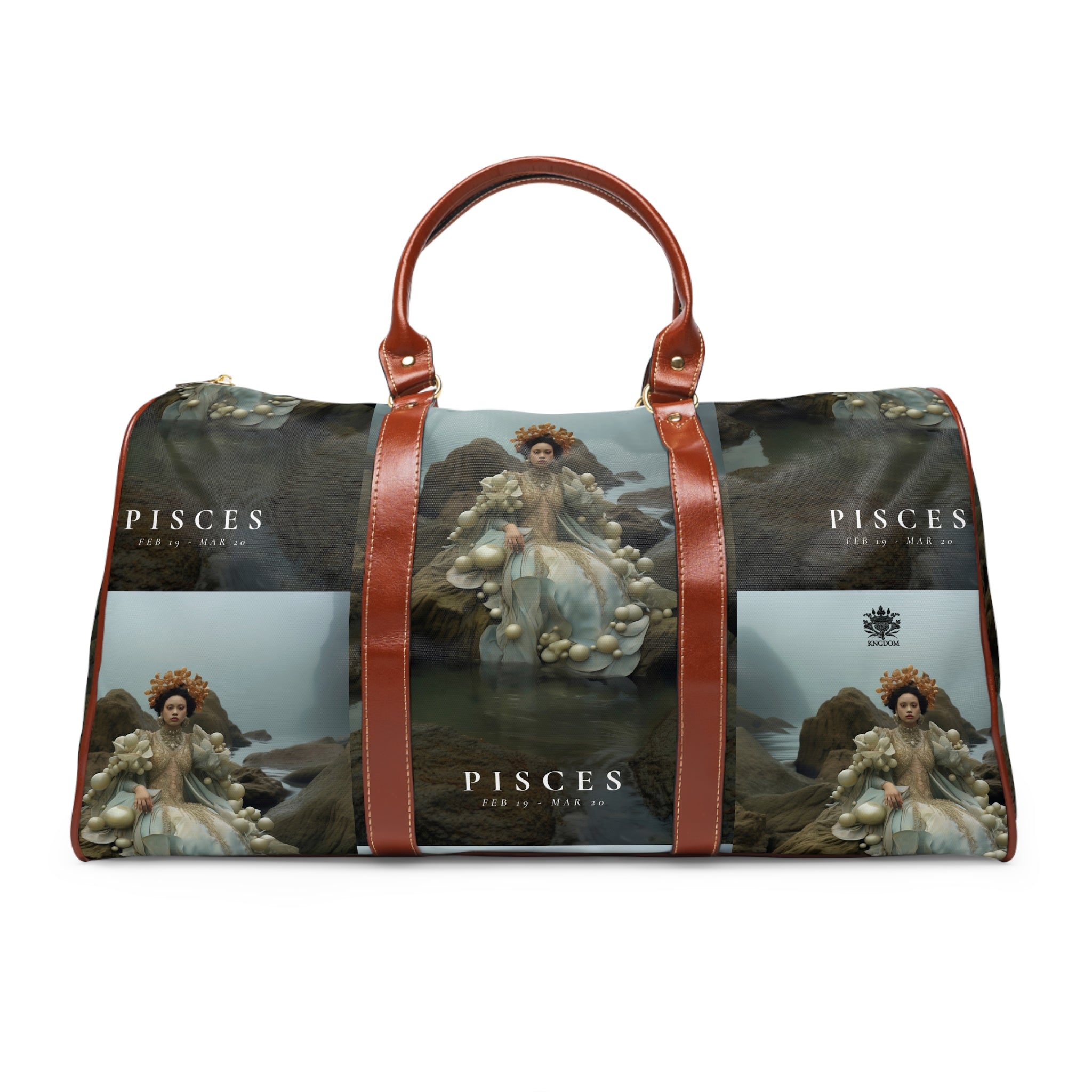 H.E.R. &quot;PISCES&quot;- Vegan Leather Self-Expression Waterproof Travel Bag W/ Blk Kngdom Logo