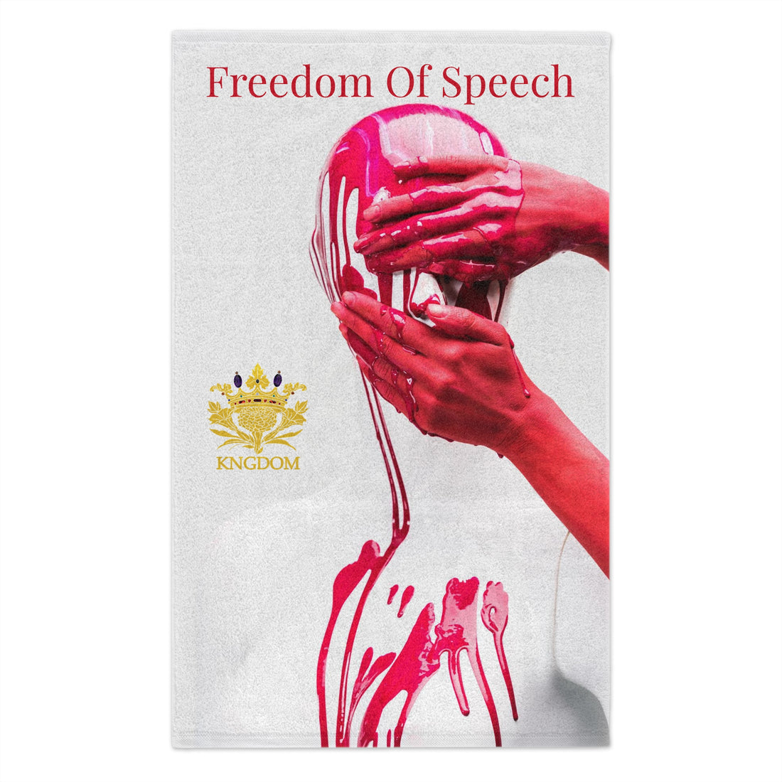 WE ARE AMERICA &quot;Freedom Of Speech&quot;(THE BLOOD OF THE MARTYRS) Rally Towel- &quot;Hand on Eyes &amp; Mouth&quot; Image W/Kngdom Logo