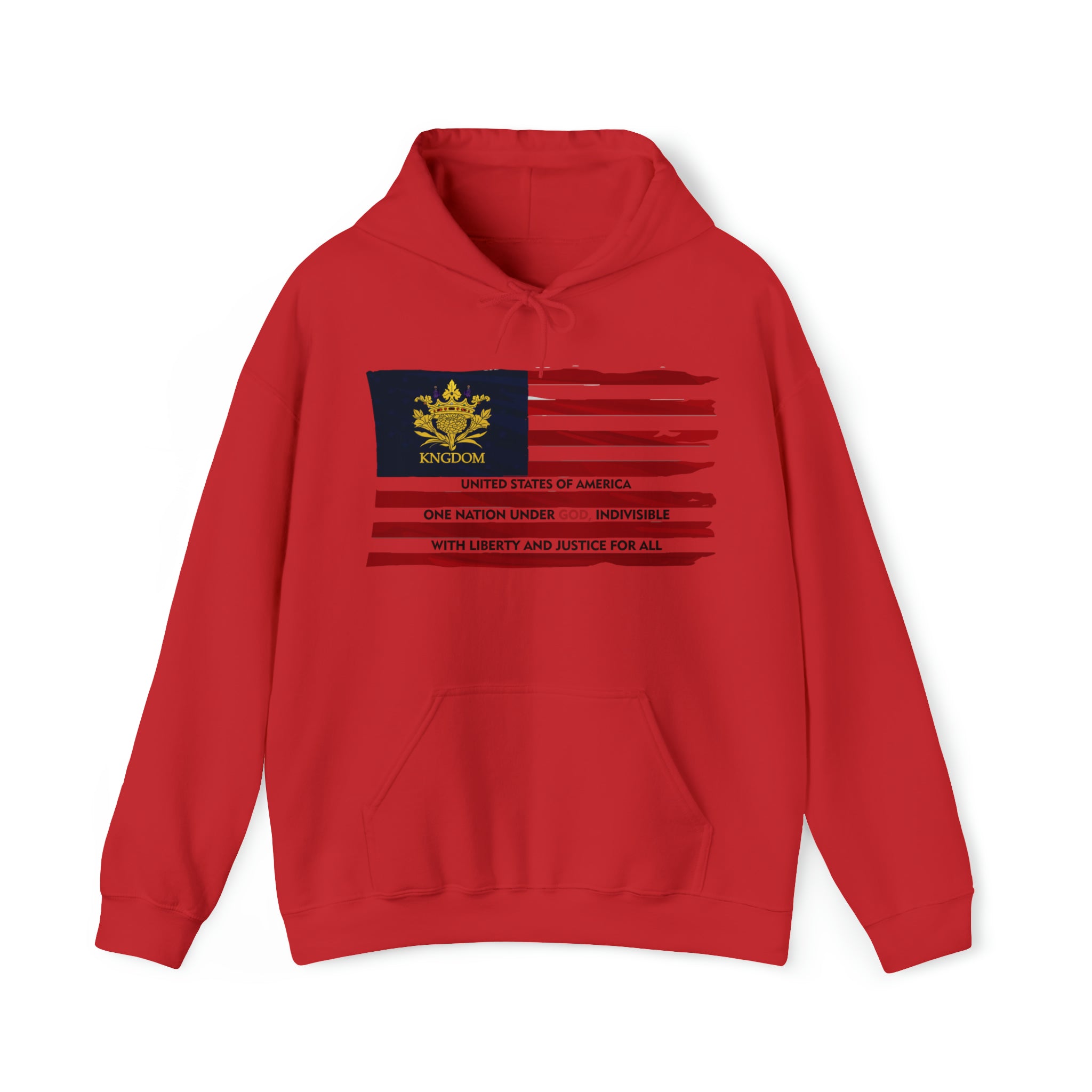 &quot;WE ARE AMERICA&quot;- (Military Hashtag Edition) Unisex Heavy Blend™ Hooded Sweatshirt (Backside Kngdom Logo W/ Print &quot;WE ARE AMERICA&quot;- 