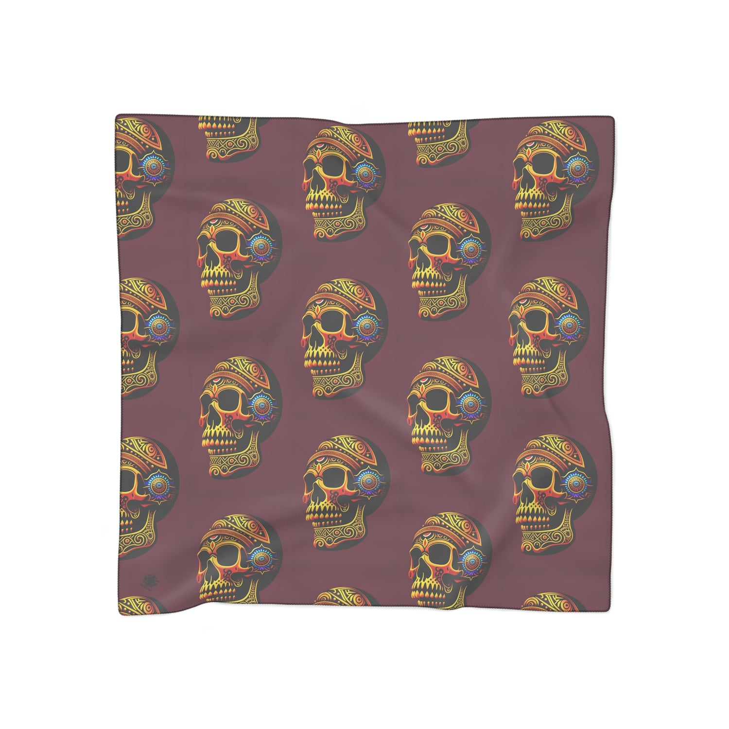 Being The Change (&quot;Siendo el Cambio&quot;) - &quot;New Age Calavera&quot; Chiffon/Poly Scarf W/ Blk Kngdom Logo