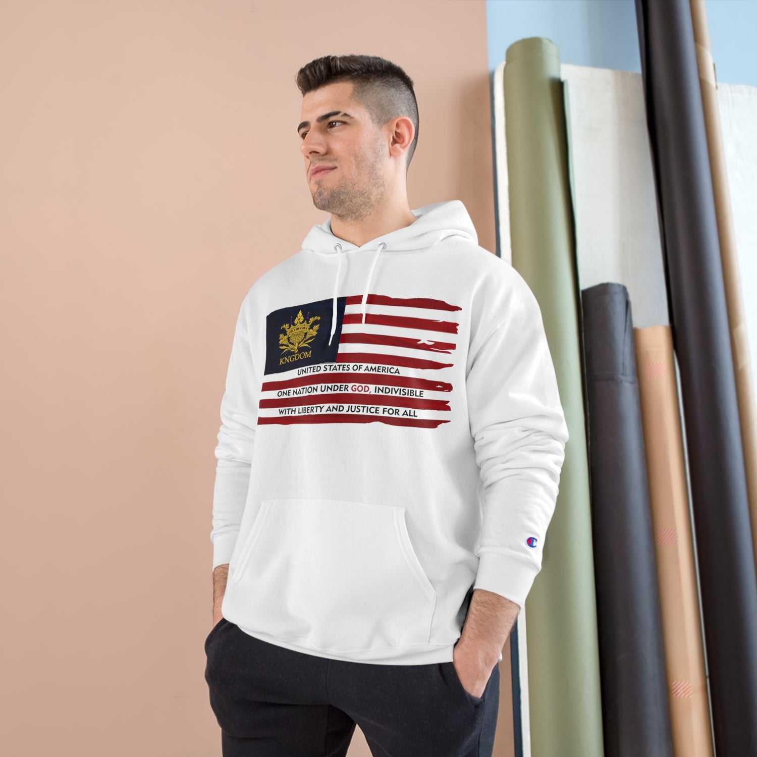 &quot;WE ARE AMERICA&quot;- Unisex Champion Hoodie