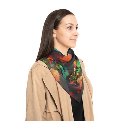 MOTHERLAND- &quot;Richness&quot; Chiffon/Poly Scarf W/ Blk Kngdom Logo