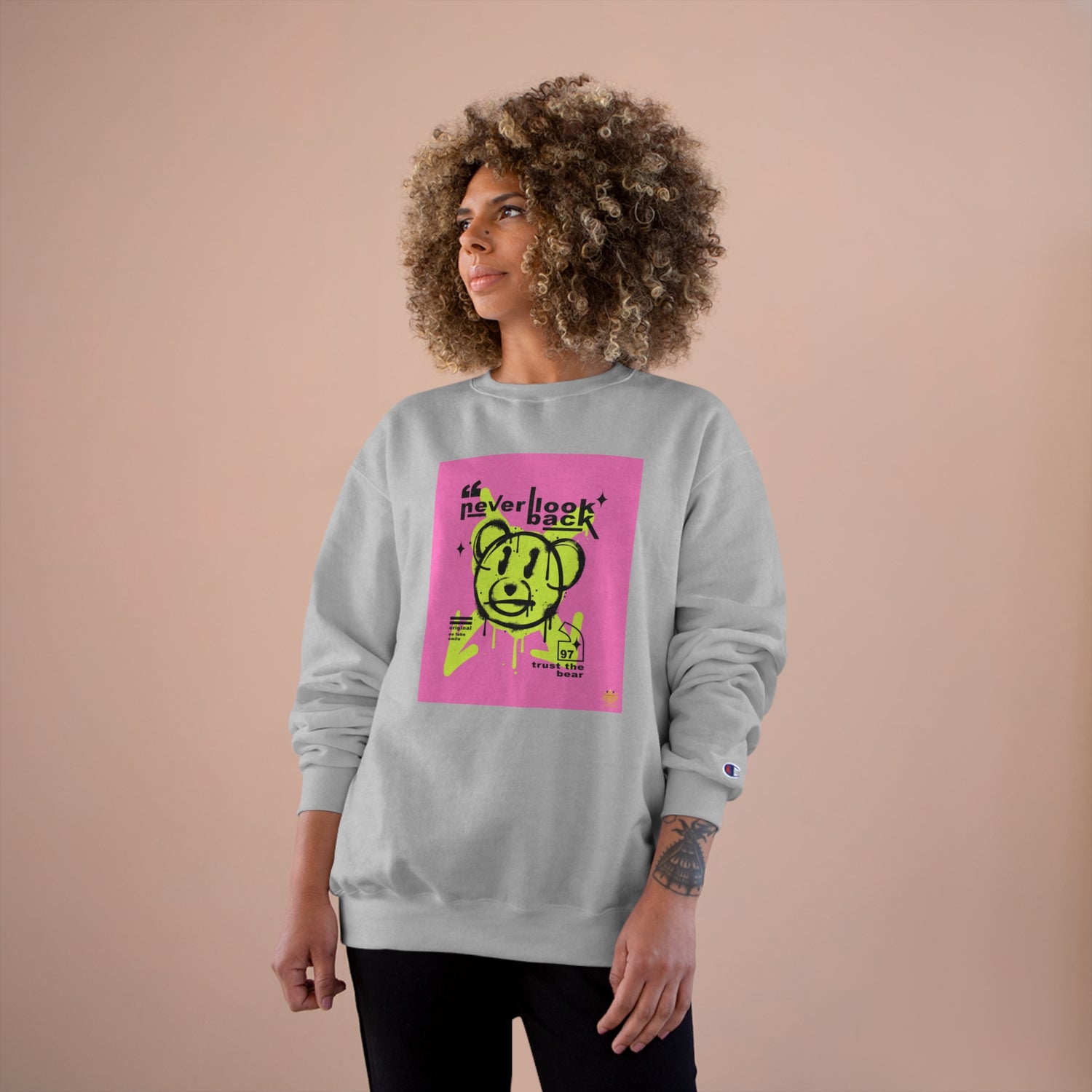 Kngdom &quot;DRIP&quot; (NEVER LOOK BACK)- Unisex Champion Sweatshirt W/ Kngdom Logo