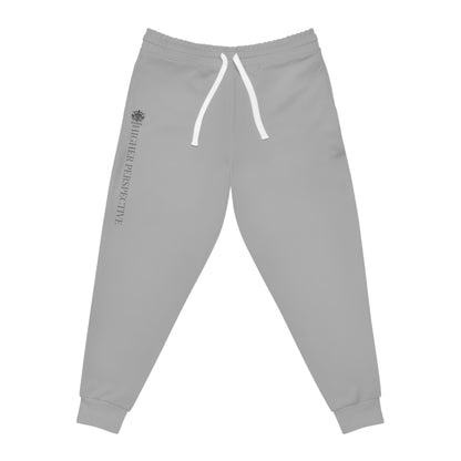 &quot;HIGHER PERSPECTIVE&quot; Unisex Athletic Joggers- W/ BLK Kngdom Logo &quot;HIGHER PERSPECTIVE&quot; Grey Letter Word Print