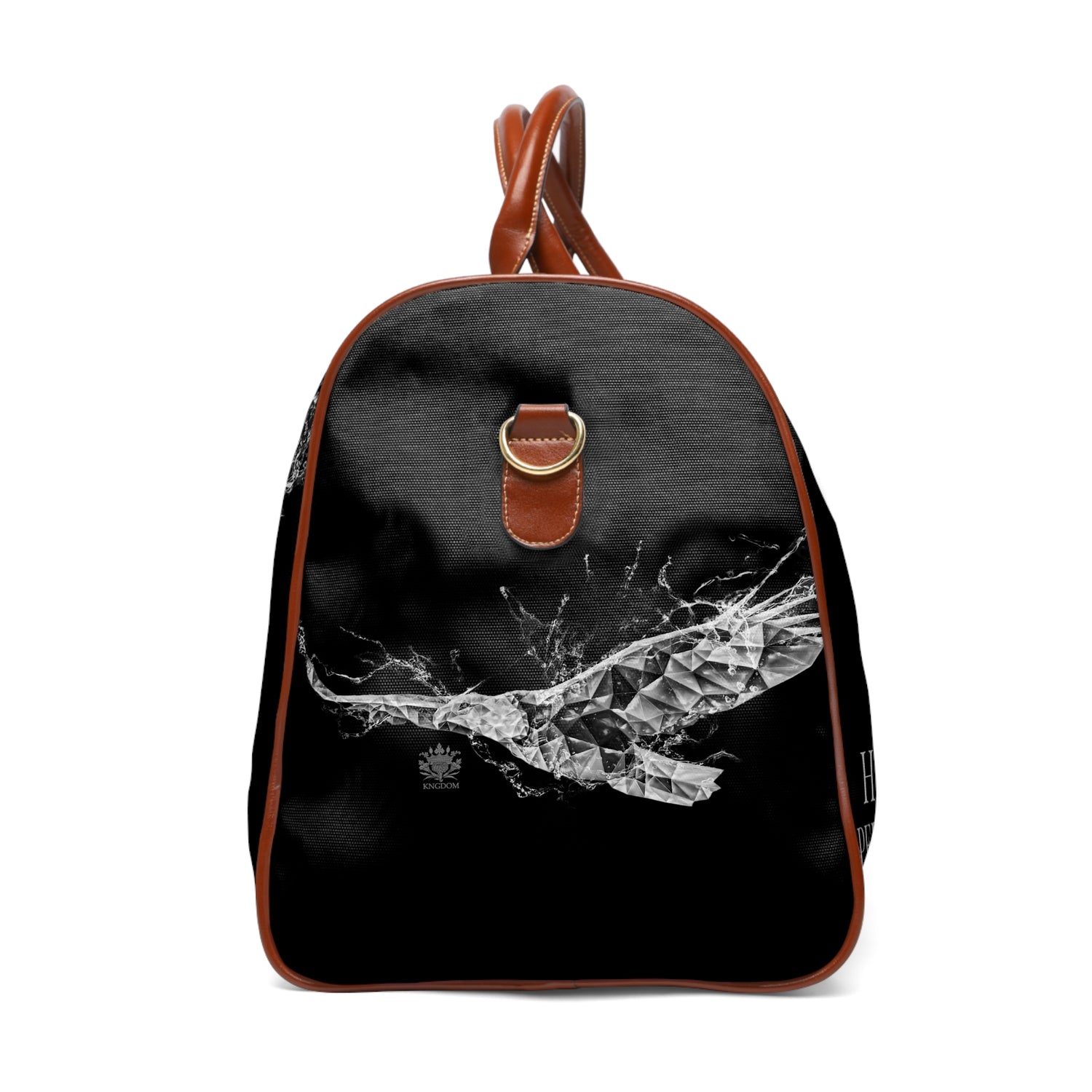 &quot;HIGHER PERSPECTIVE&quot;- Vegan Leather Self-Expression Waterproof Travel Bag W/ Grey Kngdom Logo