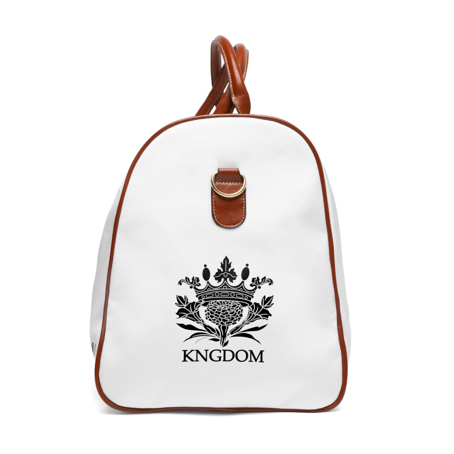 Kngdom &quot;DRIP&quot; (QUEEN)- Vegan Leather Self-Expression Waterproof Travel Bag W/ Double Side Blk Kngdom Logo-Letter Print (QUEEN)