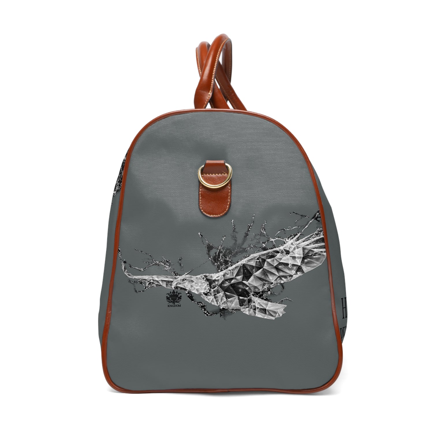 &quot;HIGHER PERSPECTIVE&quot;- Vegan Leather Self-Expression Waterproof Travel Bag W/ Blk Kngdom Logo