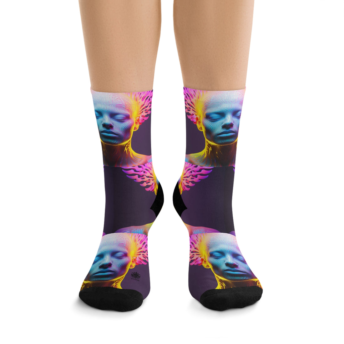 &quot;AWAKENING&quot;- Unisex Recycled Poly Meditation Socks W/ Blk Kngdom Logo