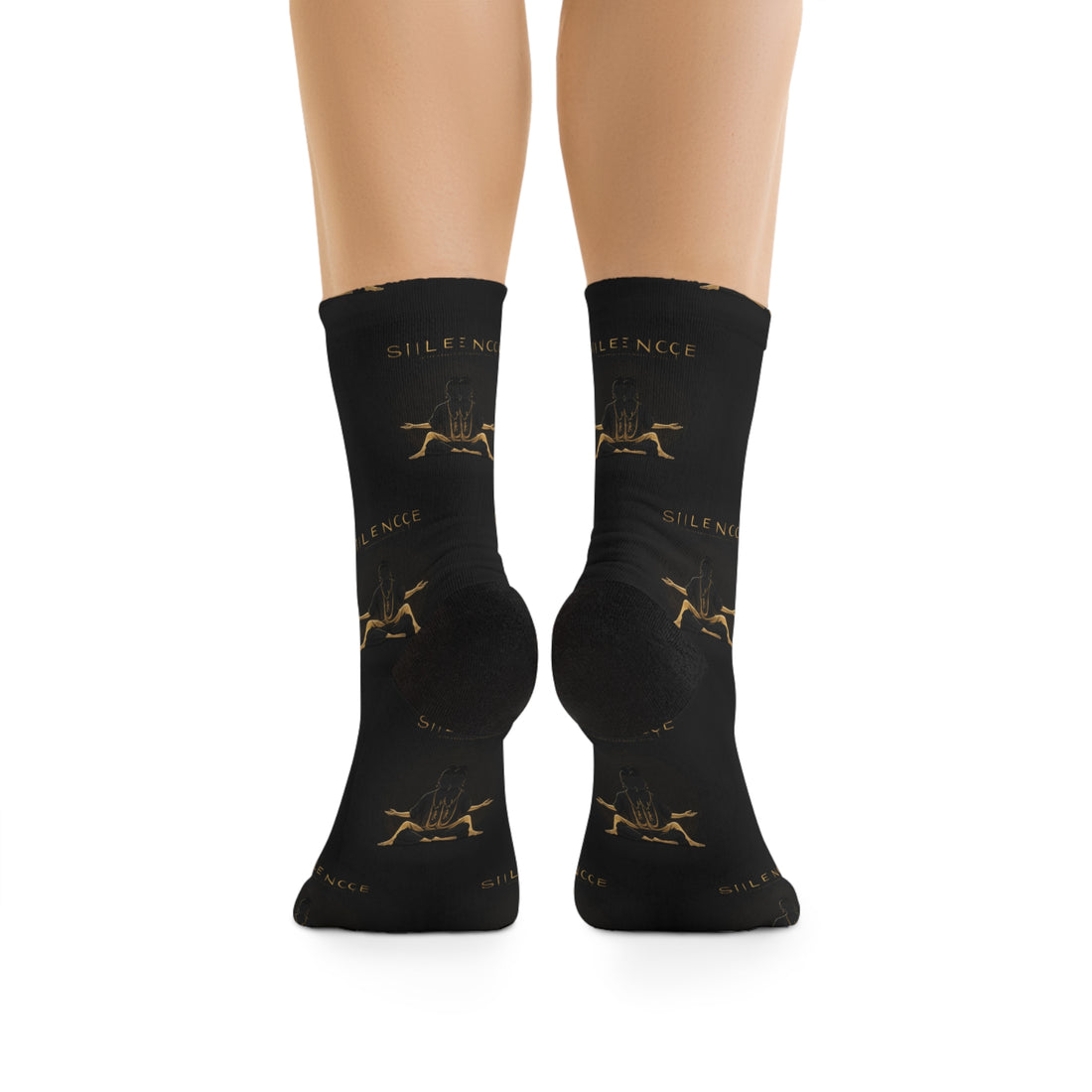 &quot;SILENCE IS A SOURCE OF GREAT STRENGTH&quot;- Unisex Recycled Poly Meditation Socks W/ Kngdom Logo