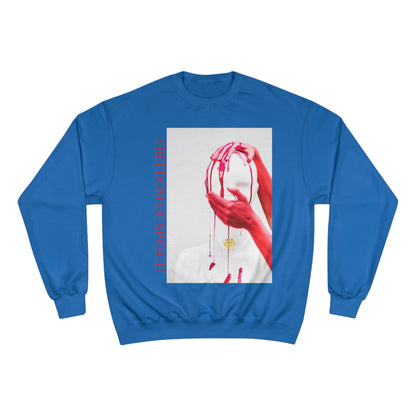 WE ARE AMERICA &quot; Freedom Of Speech&quot; (THE BLOOD OF THE MARTYRS) - &quot;Hand on Head &amp; Mouth&quot; Unisex Champion Sweatshirt (&quot;Freedom Of Speech&quot;) Letter Print W/ Kngdom Logo