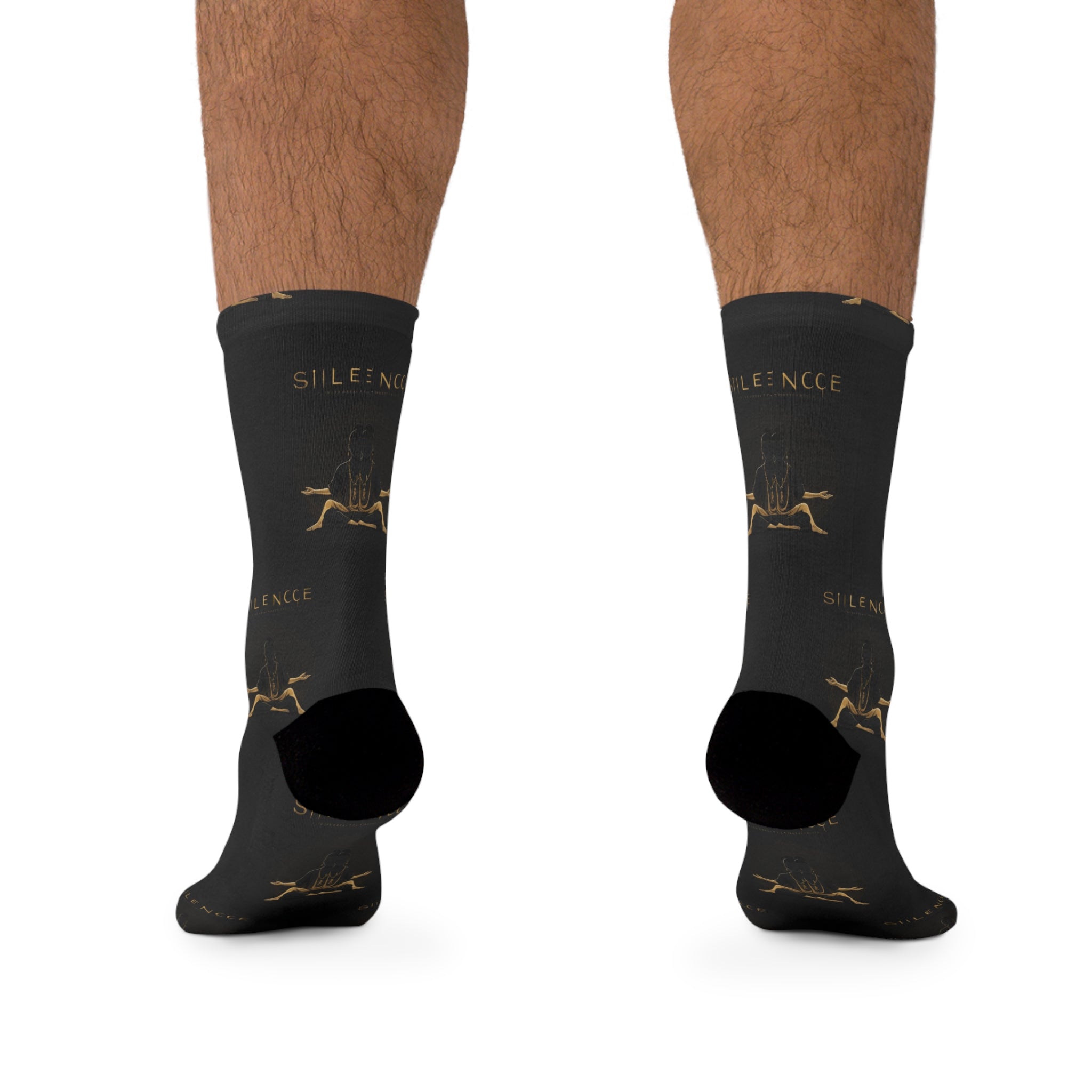 &quot;SILENCE IS A SOURCE OF GREAT STRENGTH&quot;- Unisex Recycled Poly Meditation Socks W/ Kngdom Logo