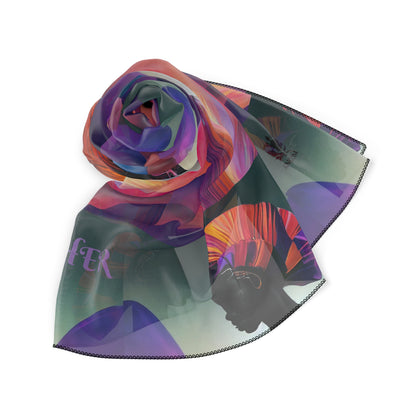 &quot;H.E.R&quot; (Heroism/Eagerness/Relevant)- Poly/Chiffon Scarf W/ Blk Kngdom Logo