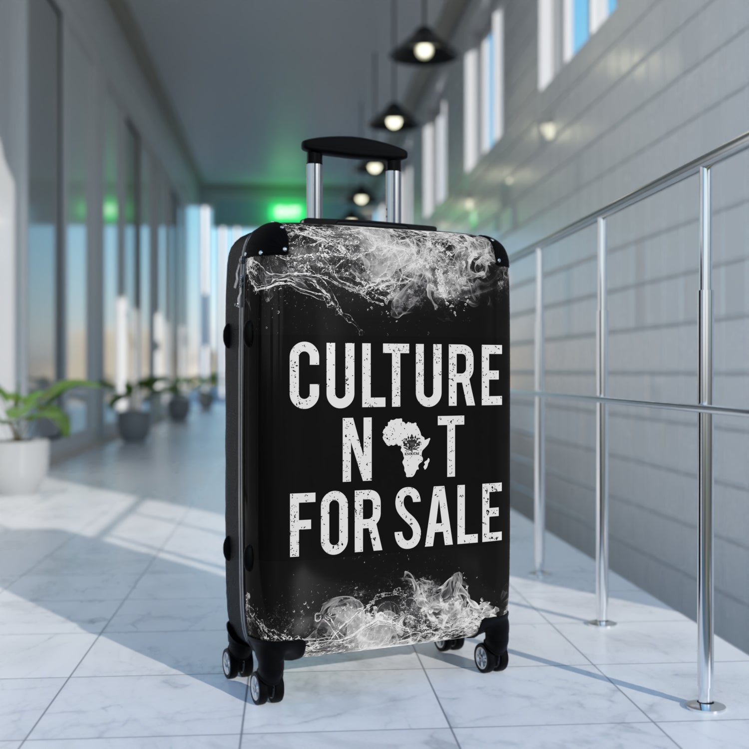 Kngdom &quot;DRIP&quot; (Culture Not For Sale)- Small/Med/Large Suitcases W/ Blk Kngdom Logo