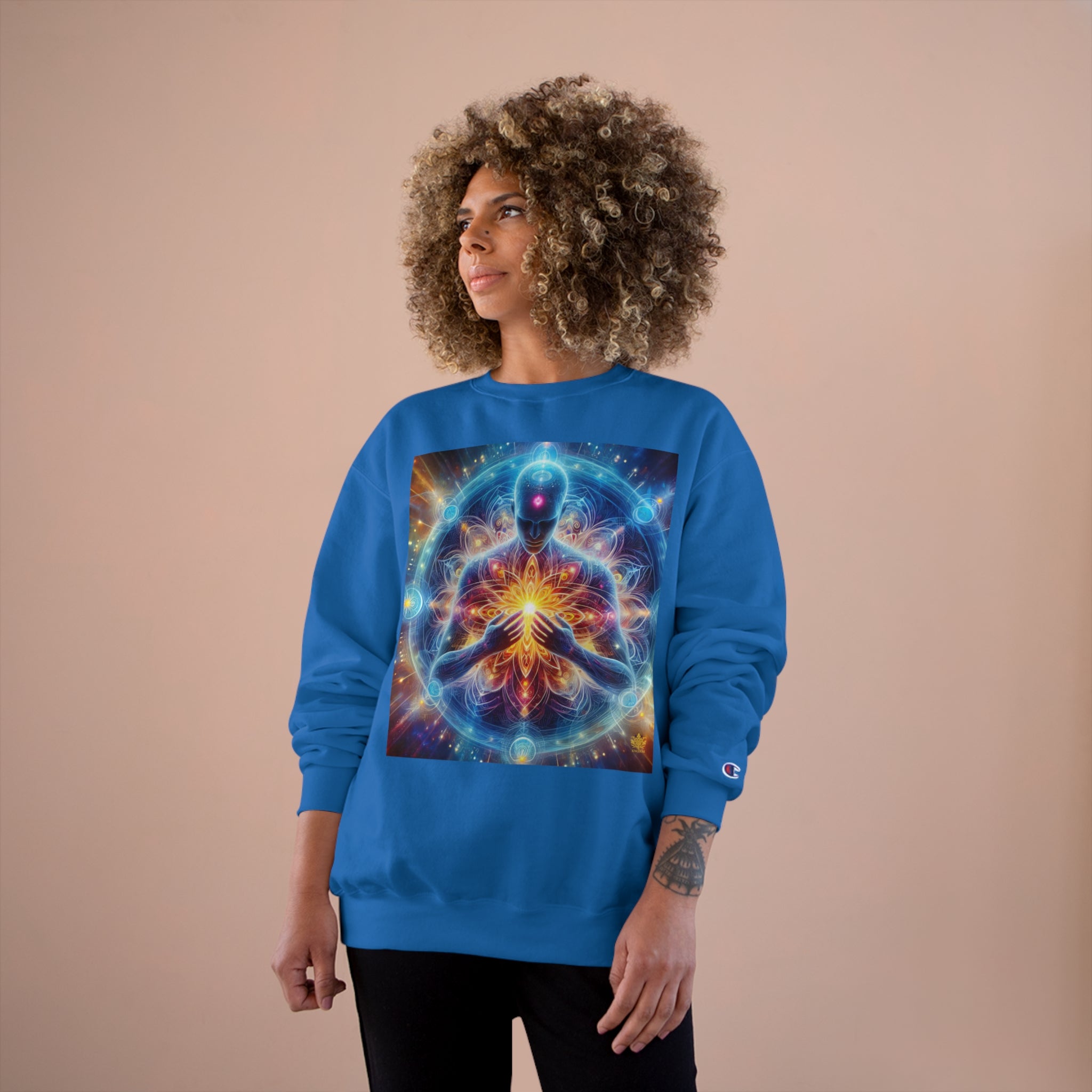 &quot;DIVINE ENERGY&quot;- Unisex Champion Sweatshirt W/ Kngdom Logo