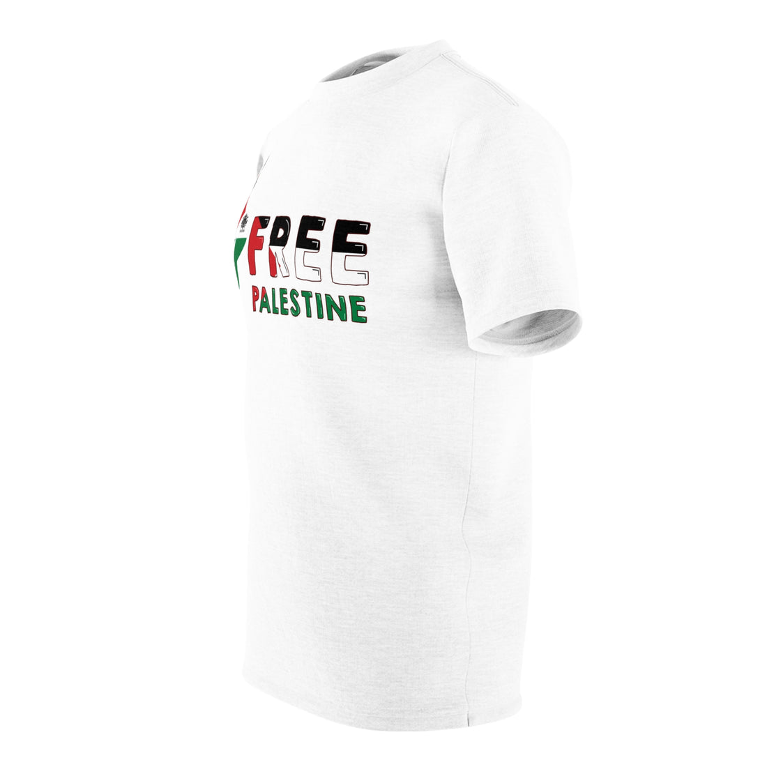 &quot;FREE PALESTINE&quot;- Unisex Cut &amp; Sew Tee W/ Blk Kngdom Logo