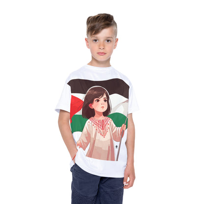 &quot;HABIBI/HABIBTI Of PALESTINE&quot;- Kids Sports Jersey W/ Blk Kngdom Logo