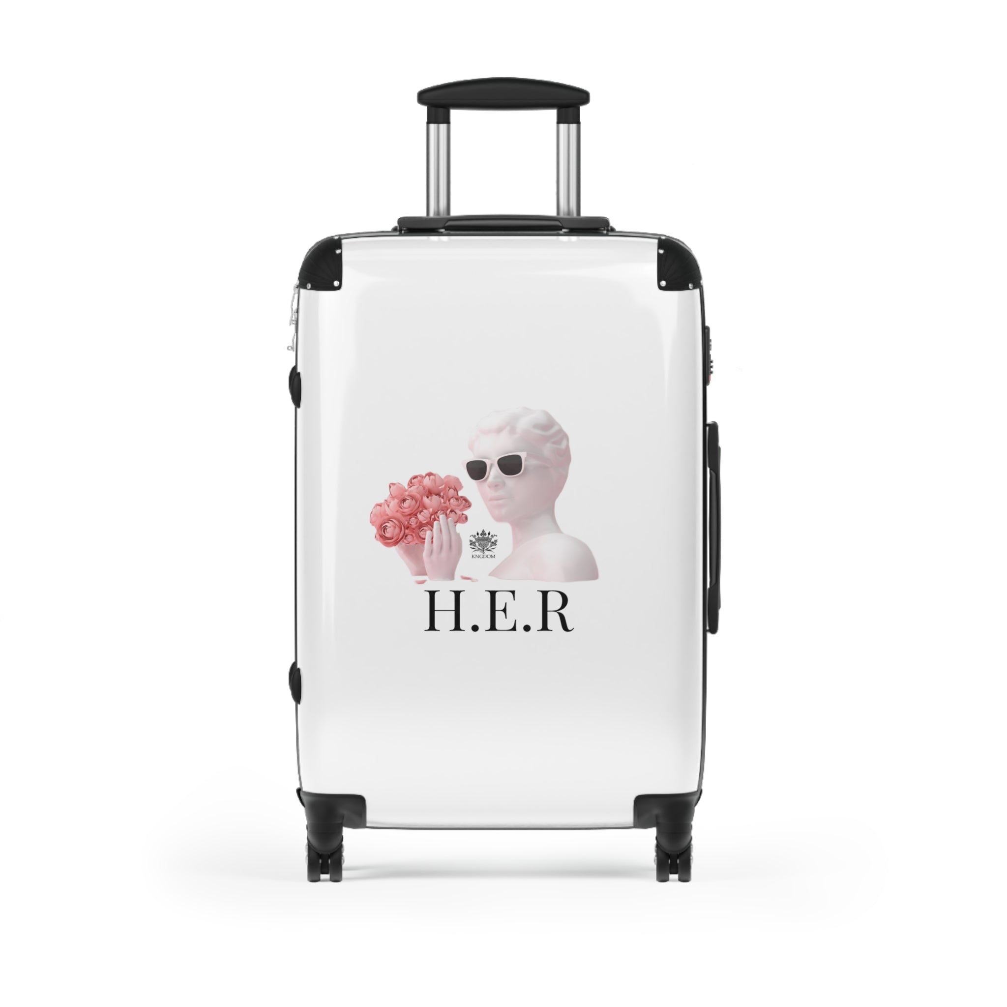 &quot;H.E.R&quot; (Heroism/Eagerness/Relevant)- Small/Med/Large Suitcases W/ Blk Knogdom Logo