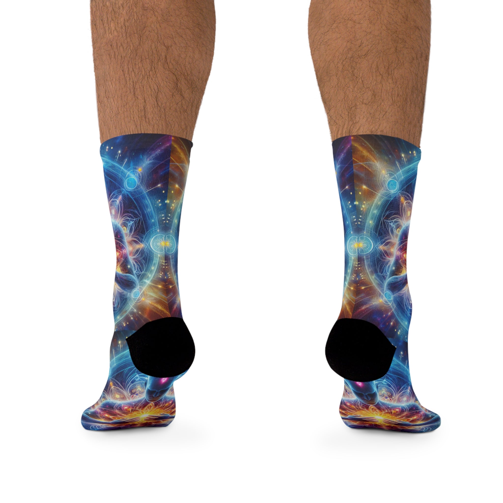 &quot;DIVINE ENERGY&quot;- Unisex Recycled Poly Meditation Socks W/ Blk Kngdom Logo