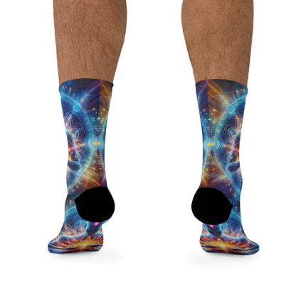 &quot;DIVINE ENERGY&quot;- Unisex Recycled Poly Meditation Socks W/ Blk Kngdom Logo