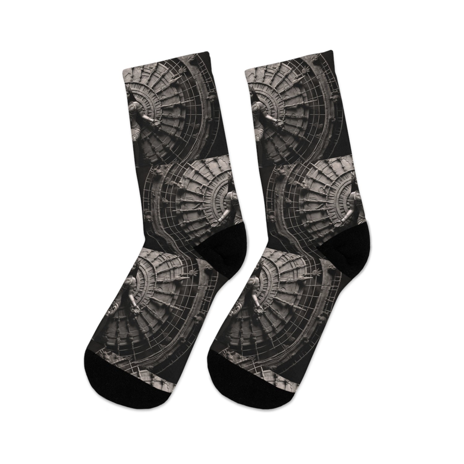 &quot;CHAKRA&quot;- Unisex Recycled Poly Meditation Socks W/ Blk Kngdom Logo