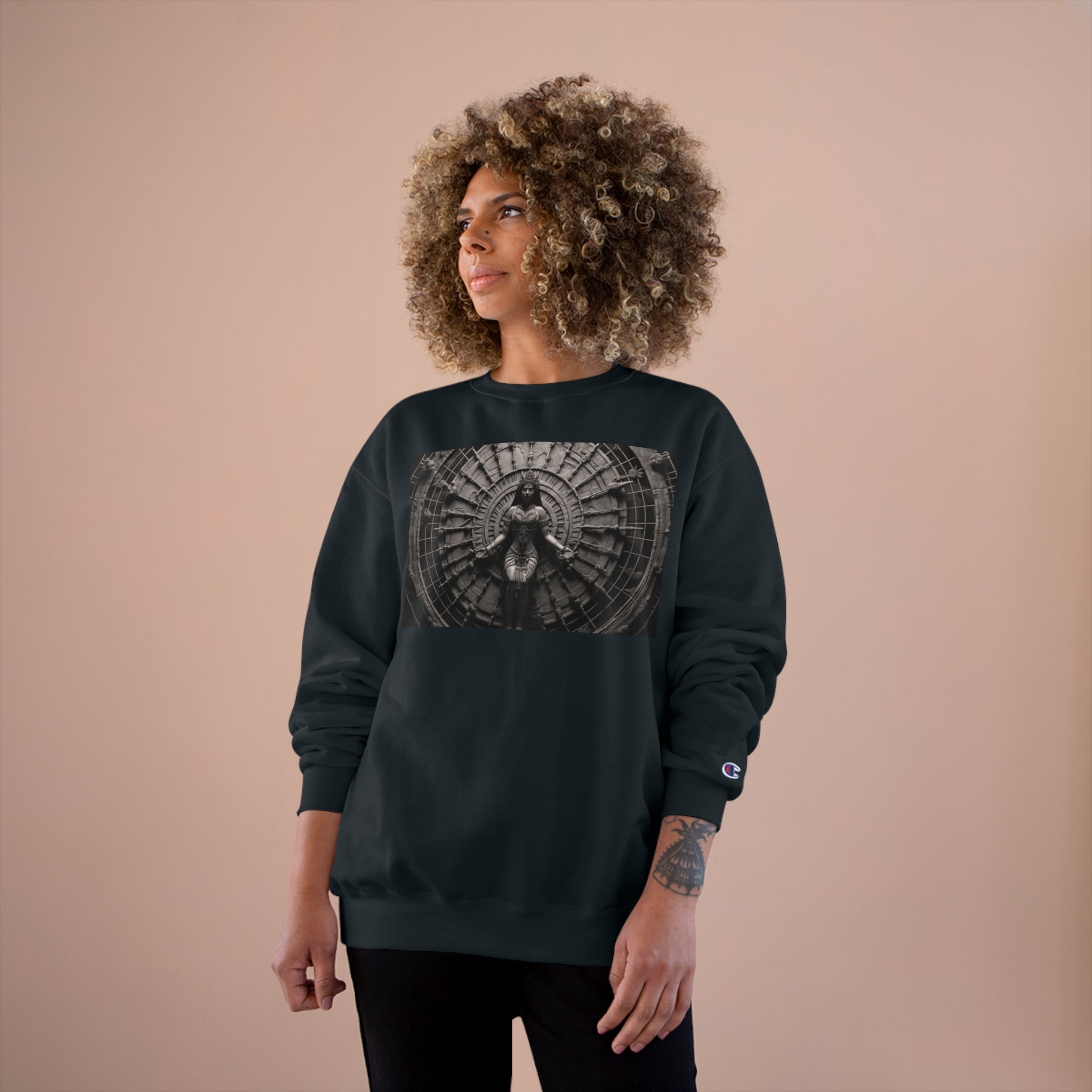 &quot;CHAKRA&quot;- Unisex Champion Sweatshirt W/ Blk Kngdom Logo