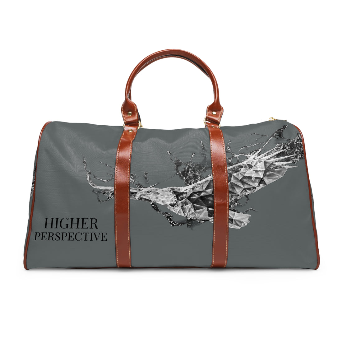 &quot;HIGHER PERSPECTIVE&quot;- Vegan Leather Self-Expression Waterproof Travel Bag W/ Blk Kngdom Logo