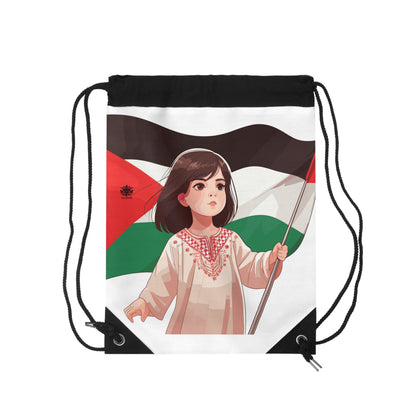 &quot;HABIBI/HABIBTI Of PALESTINE&quot;- Drawstring Bag W/ Blk Kngdom Logo