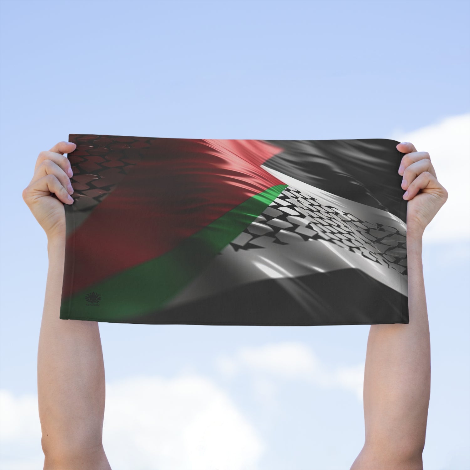 Keffiyeh World &quot;Palestine Flag&quot;- Rally Towel W/ Blk Kngdom Logo