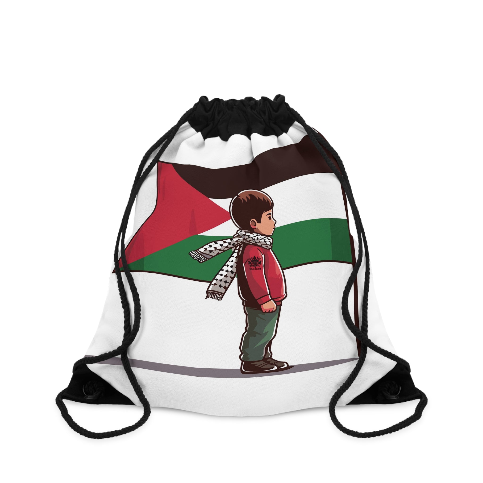 &quot;HABIBI/HABIBTI Of PALESTINE&quot;- Drawstring Bag W/ Blk Kngdom Logo