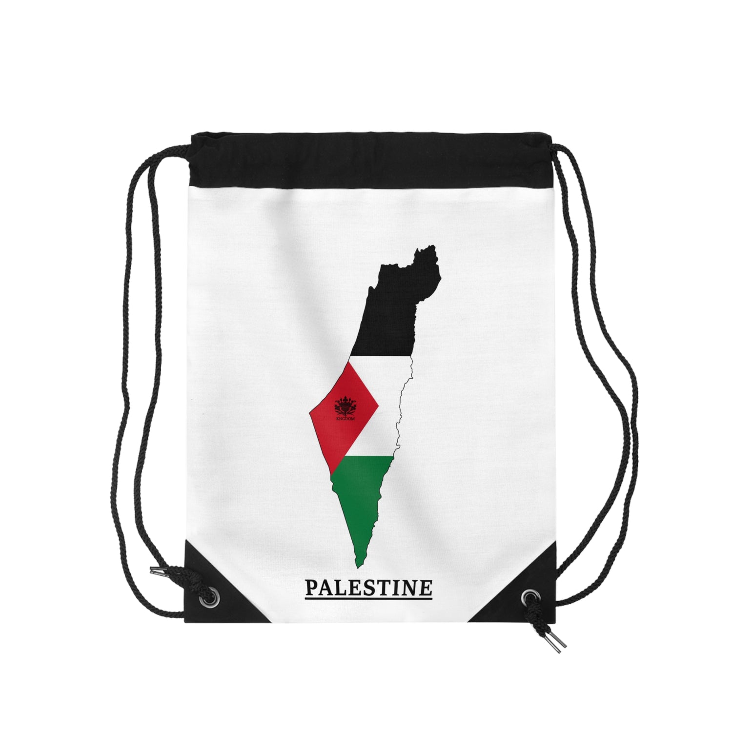 Keffiyeh World &quot;HOLY LAND&quot;- Drawstring Bag W/ Blk Kngdom Logo