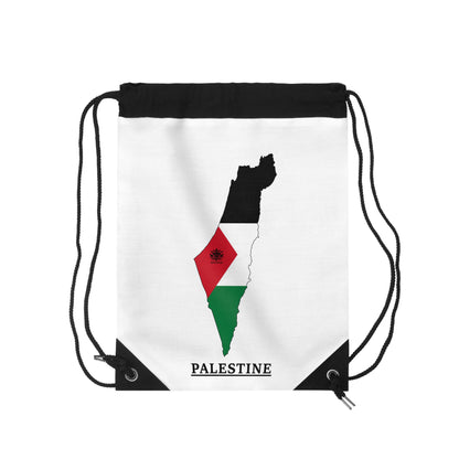 Keffiyeh World &quot;HOLY LAND&quot;- Drawstring Bag W/ Blk Kngdom Logo