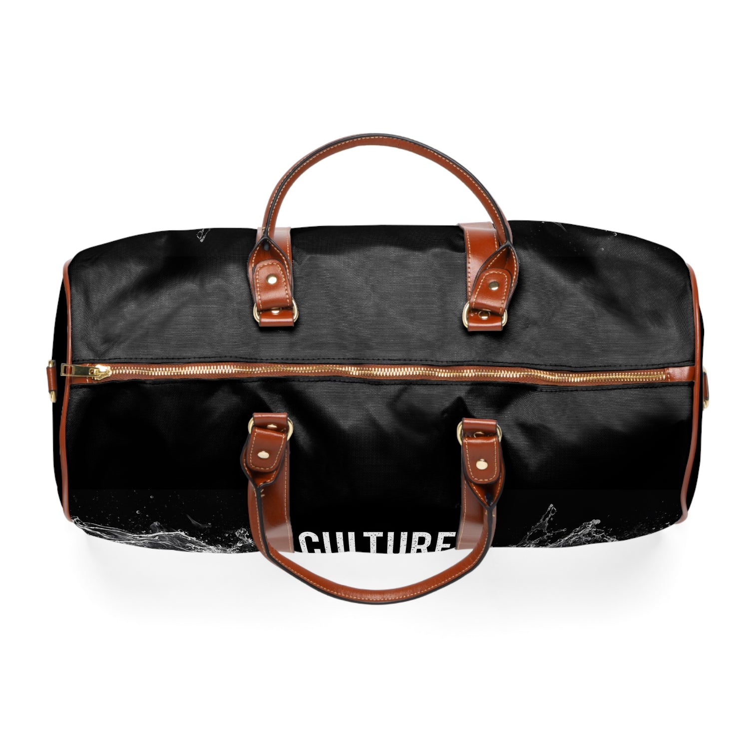 Kngdom &quot;DRIP&quot; (CULTURE NOT FOR SALE)- Vegan Leather Self-Expression Waterproof Travel Bag W/ Blk Kngdom Logo