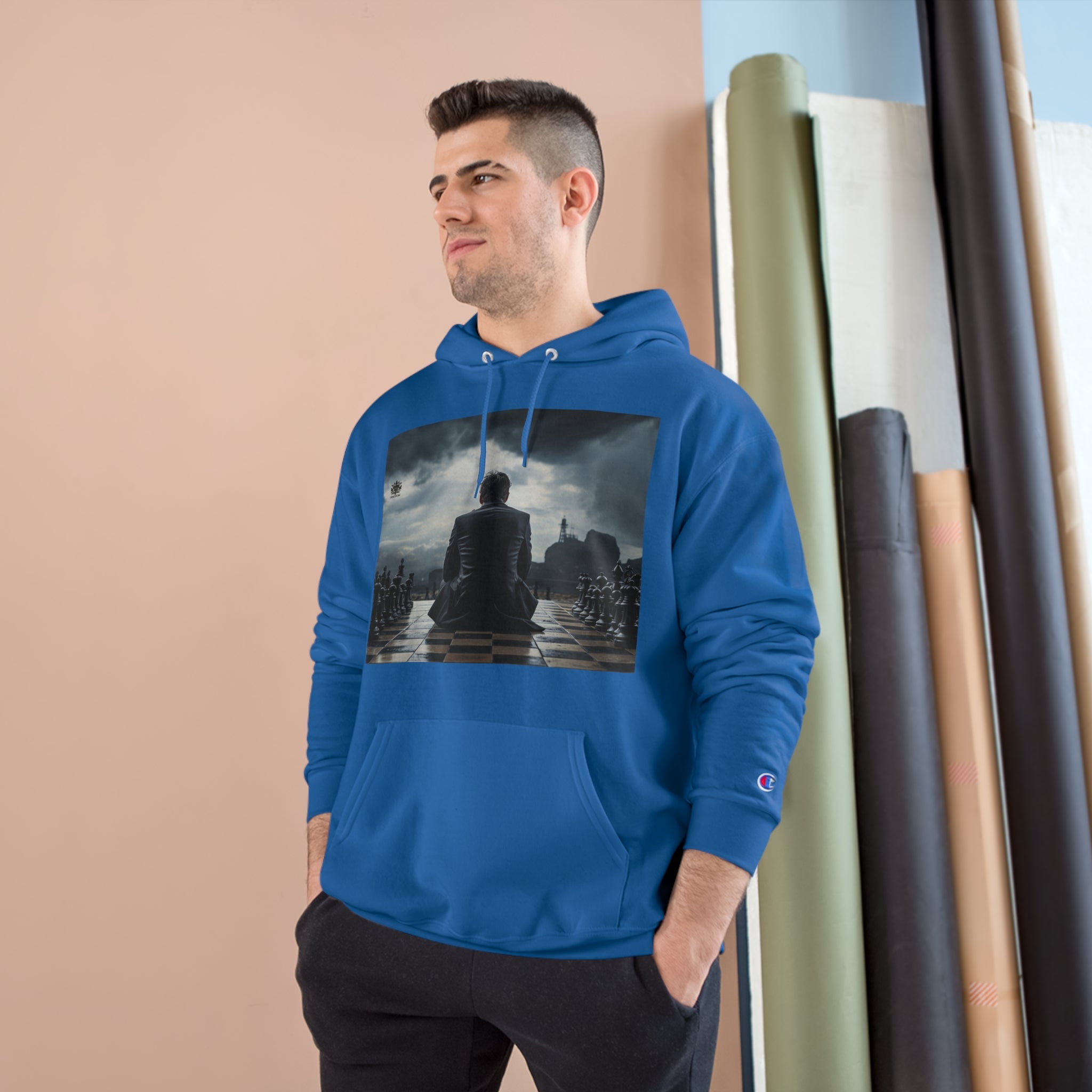 Sudadera con capucha Champion para hombre con logotipo del Reino Unido en negro &quot;CHECKMATE&quot; 