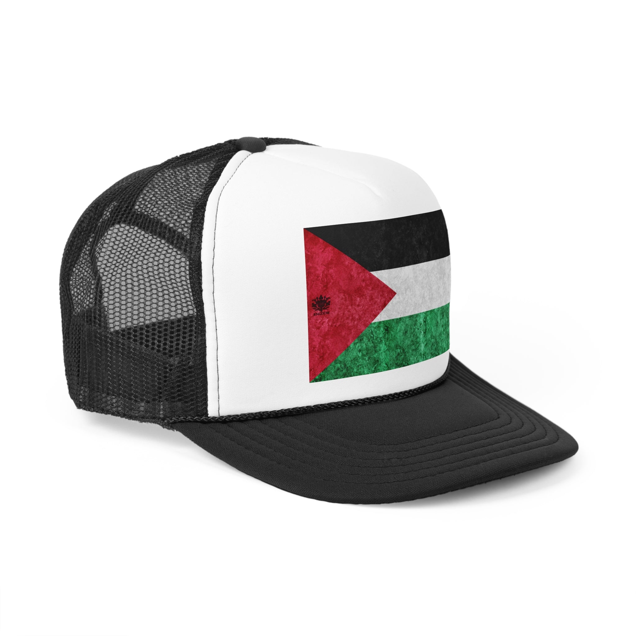 Palestine Lid- &quot;Head Held High&quot; Trucker Cap W/ Blk Kngdom Logo