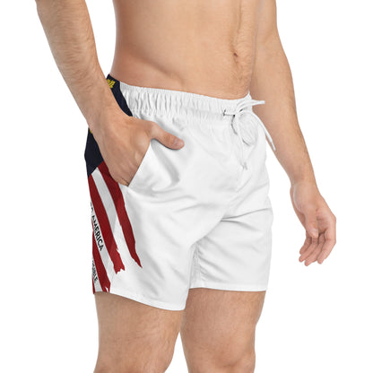 &quot;WE ARE AMERICA&quot;- Swim Trunks W/ Kngdom Logo