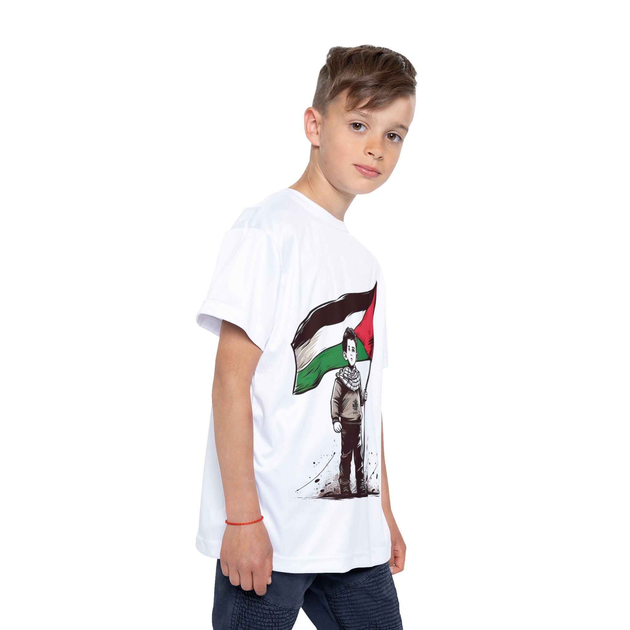 &quot;HABIBI/HABIBTI Of PALESTINE&quot;- Kids Sports Jersey W/ Blk Kngdom Logo