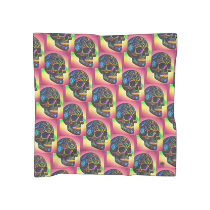 Being The Change (&quot;Siendo el Cambio&quot;)- &quot; Dazzling Calavera&quot; Chiffon/Poly Scarf W/ Blk Kngdom Logo