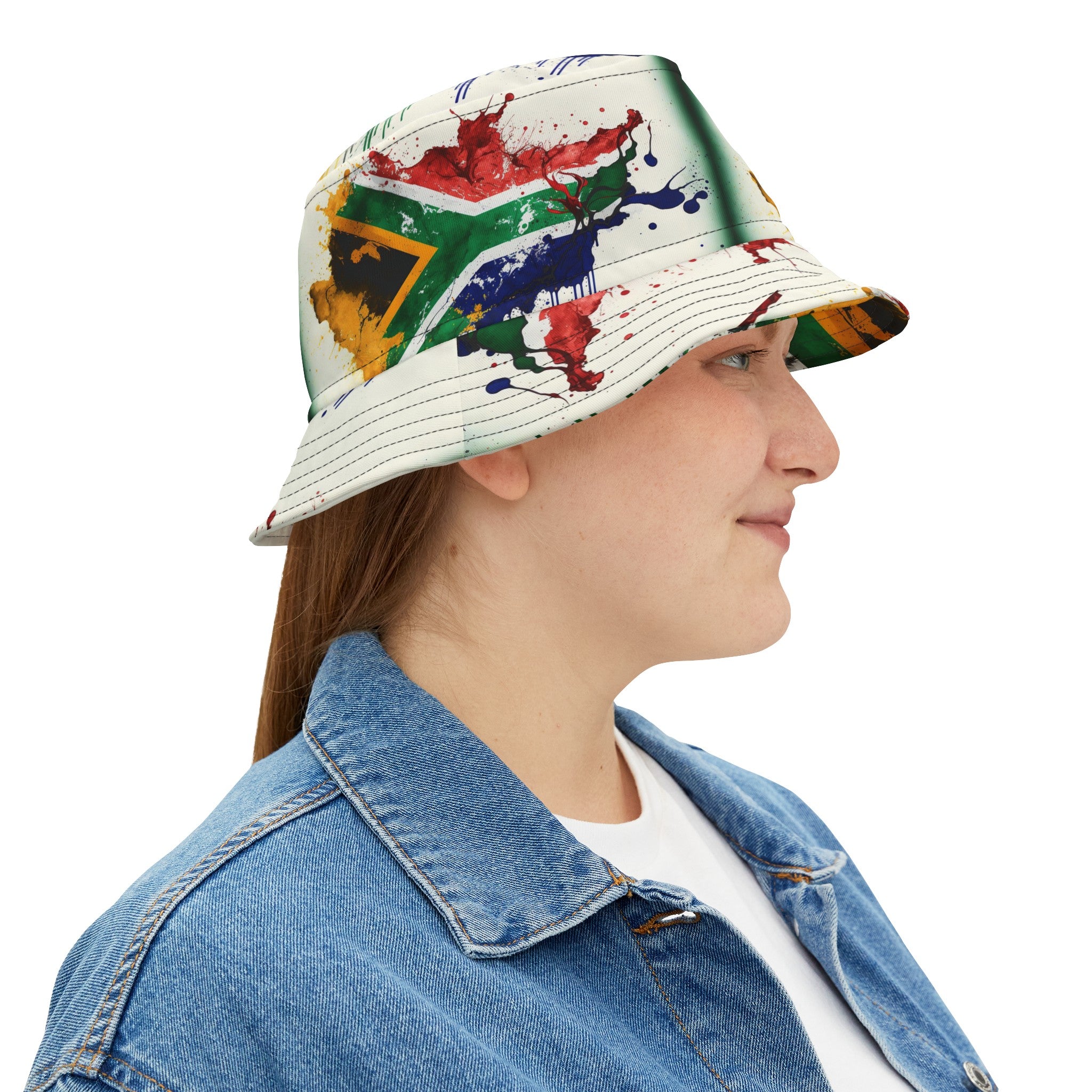 MOTHERLAND- &quot;Mandela&quot;- Unisex Bucket Hat W/ Blk Kngdom Logo