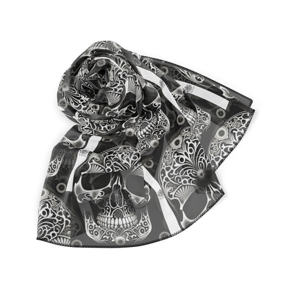 Being The Change ( Siendo el Cambio)- &quot;Powerful Calavera&quot; Chiffon/Poly Scarf W/Blk Kngdom Logo