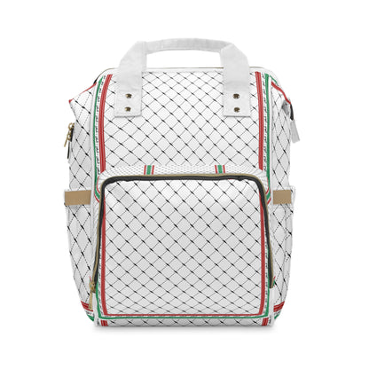 Keffiyeh World &quot;PALESTINE IS GUCCI&quot;- Multifunctional Diaper Backpack W/ Blk Kngdom Logo