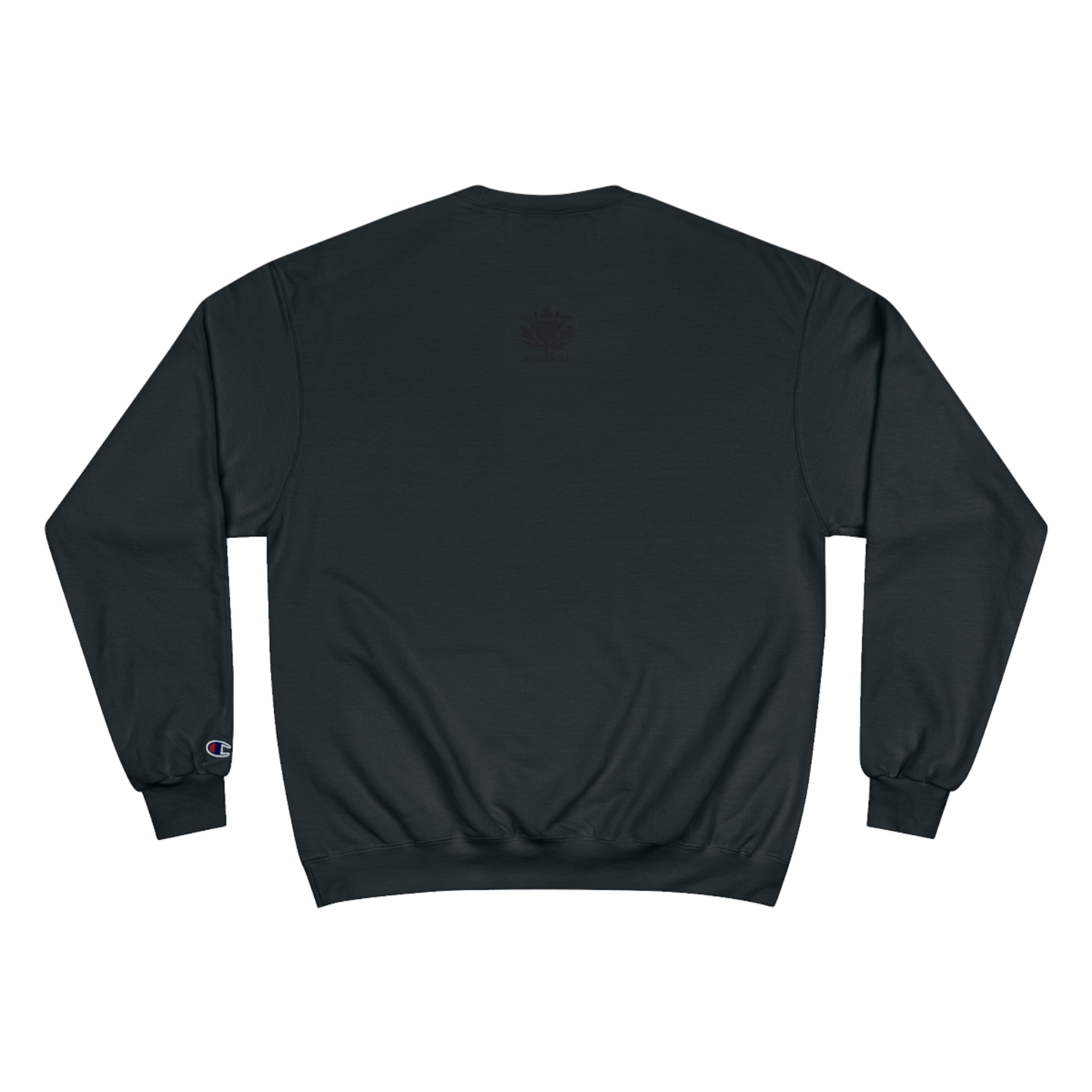 Kngdom &quot;DRIP&quot;- Unisex (DESOLATION) Champion Sweatshirt W/ Back Side Blk Kngdom Logo