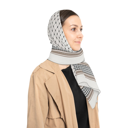 Keffiyeh World &quot;Al Aqsa Mosque&quot;- Poly/Chiffon Scarf W/ Blk Kngdom Logo