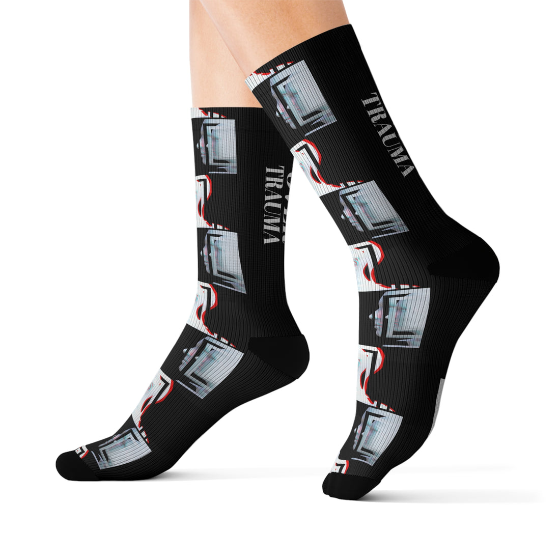 EXCLUSIVE &quot;KNGDOM&quot; EDITION- &quot;SELF-EMPOWERMENT OVER TRAUMA&quot; Unisex Socks (LARGE) W/ Blk Kngdom Logo