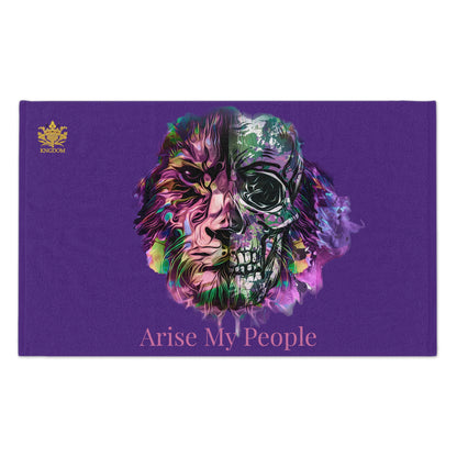 EZEKIEL 37 &quot;Arise My People&quot; Lion/Skull Face Design Image- Rally Towel (&quot;Arise My People&quot; Light Pink Letter Print-Kngdom Logo)