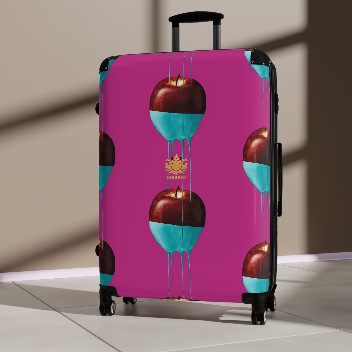 Kngdom APPLE &quot;DRIP&quot;- Dark Pink Suitcase W/Kngdom Logo (Large)